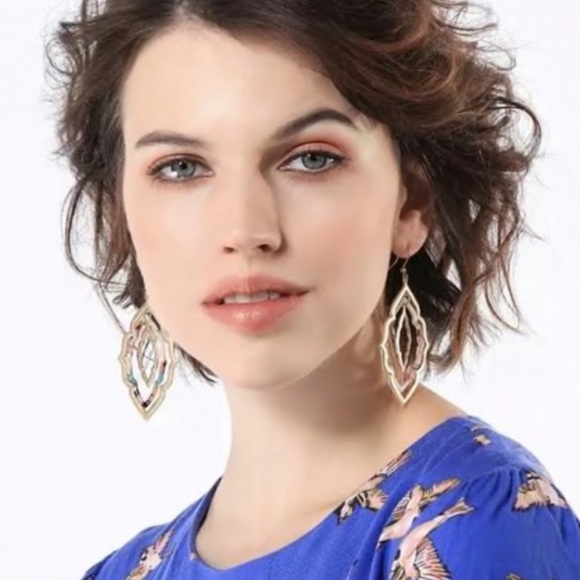 Boutique Layered Drop Earrings metal resin - Picture 2 of 2